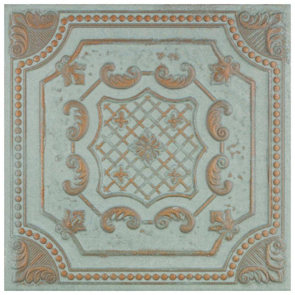 Embossed Green Ceramic Tile
